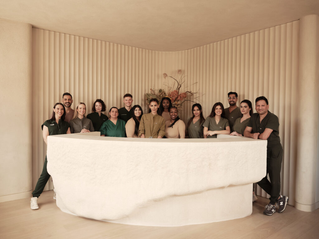 The Chelsea Dental Clinic clinical team gathered inside the practice lounge