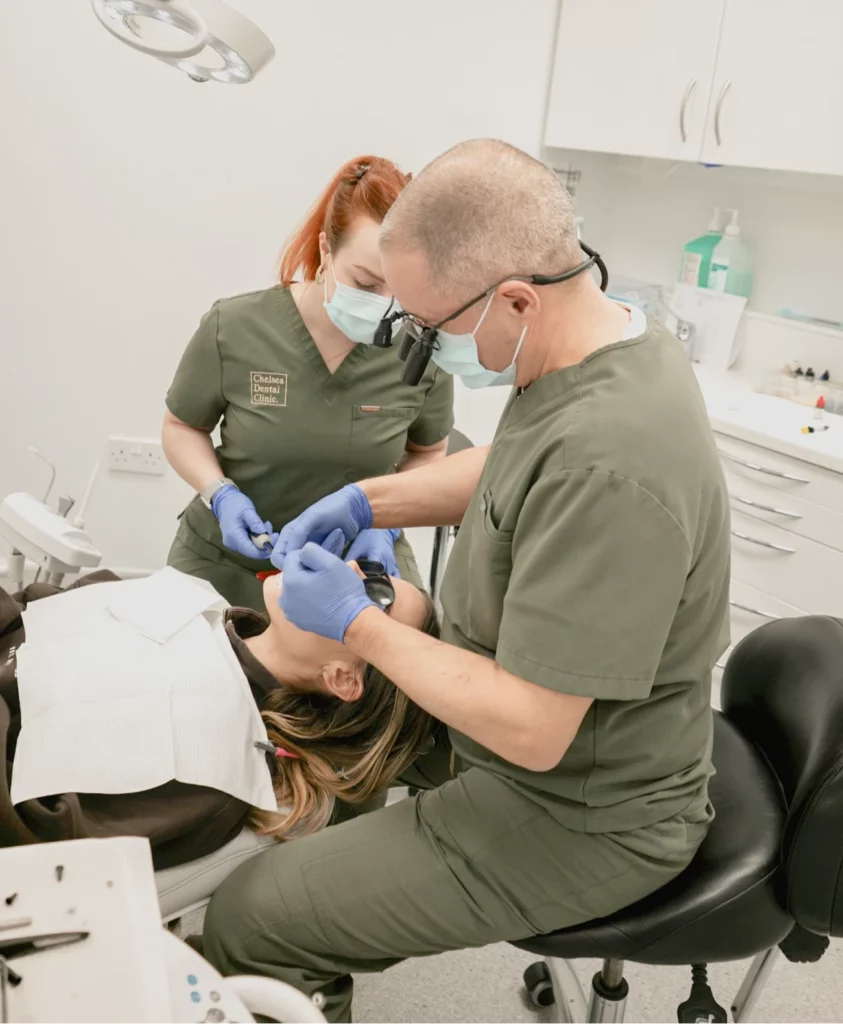 Patient before and after composite bonding at Chelsea Dental Clinic